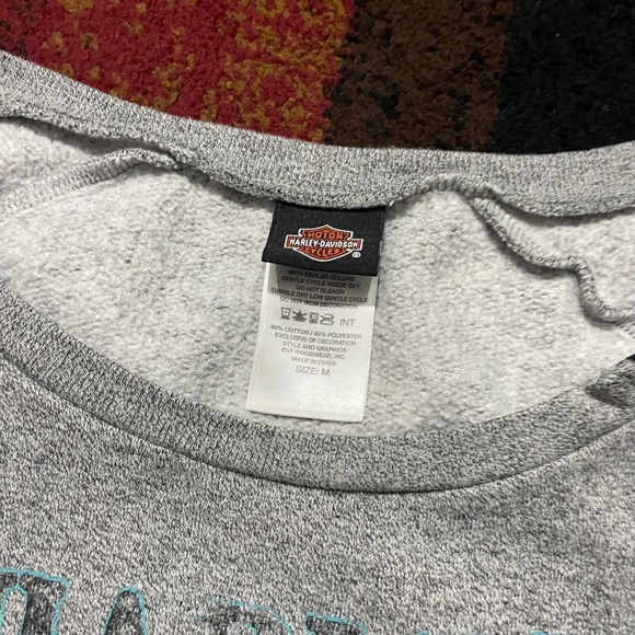 Harley-Davidson Women’s Bar & Shield Rib-Knit Zip Sweatshirt — Gray (Size Medium - Picture 4 of 9